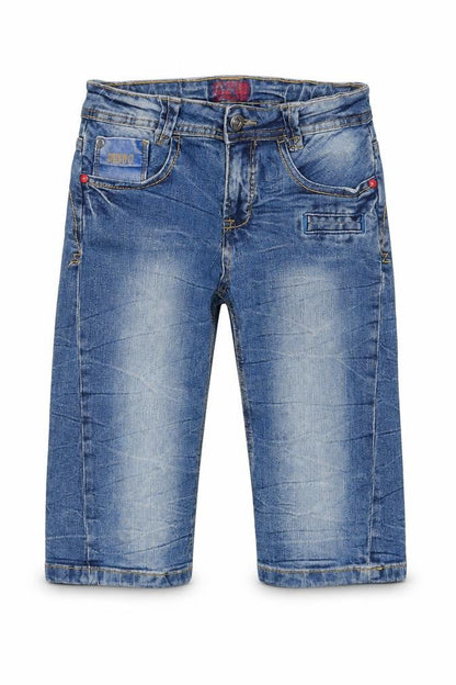 Preworn Boys Blue Cotton Straight Jeans Size 8 Years Regular Zip
