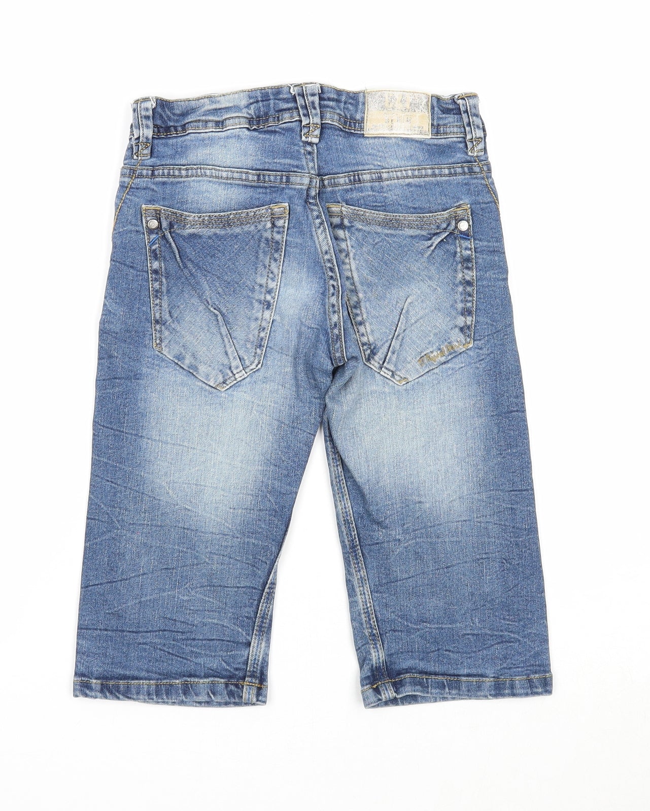 Preworn Boys Blue Cotton Straight Jeans Size 8 Years Regular Zip