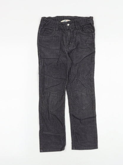 H&M Girls Grey 100% Cotton Carrot Trousers Size 5-6 Years Regular Zip