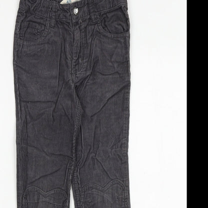 H&M Girls Grey 100% Cotton Carrot Trousers Size 5-6 Years Regular Zip