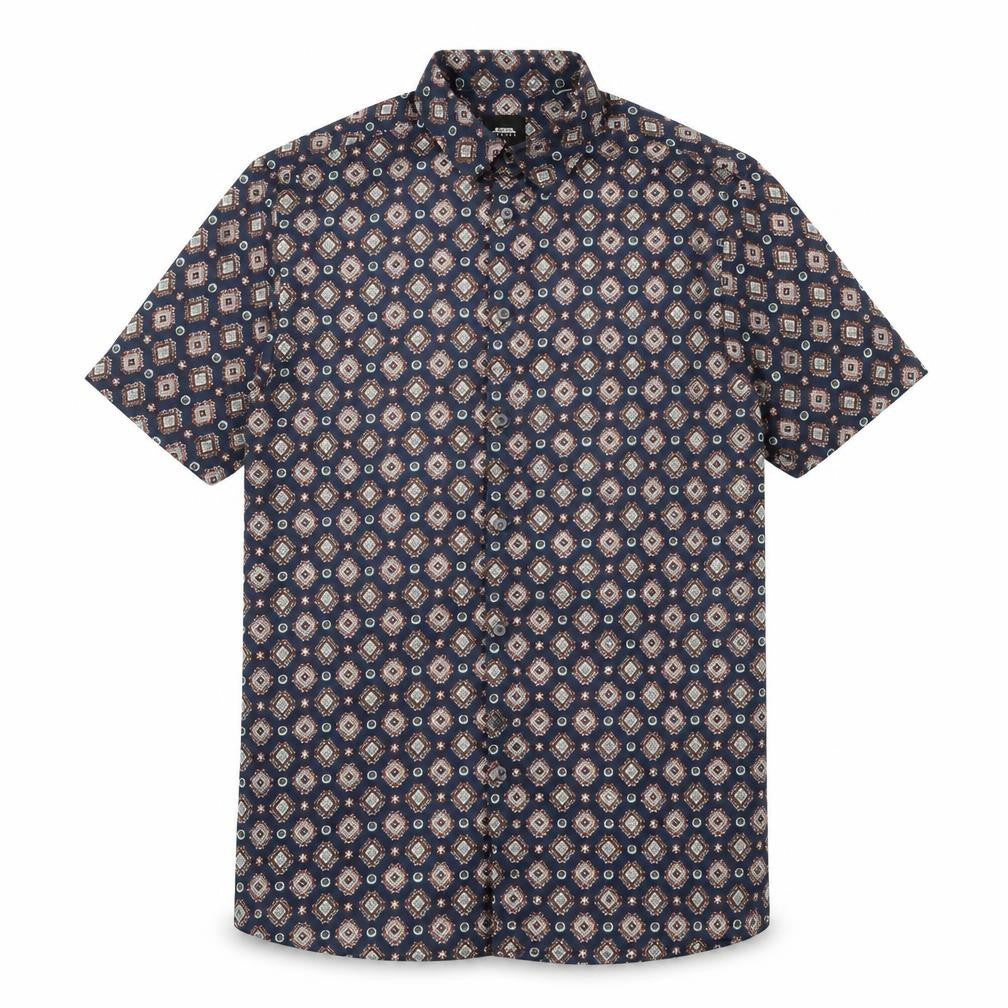 Mens UK Size S Burton Blue  Button-Up Short Sleeve Casual Shirt