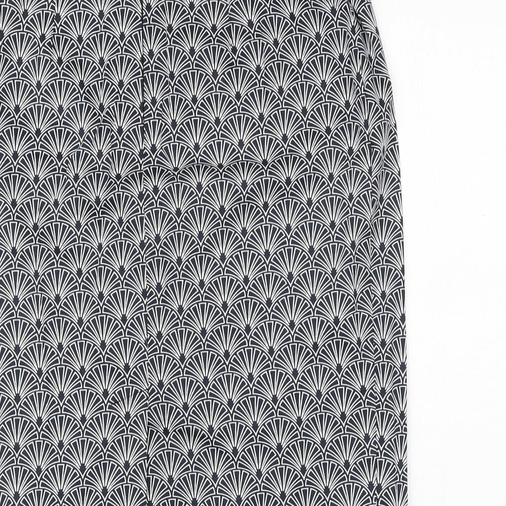 La Redoute Womens Blue Geometric Cotton Straight & Pencil Skirt Size 6 Zip