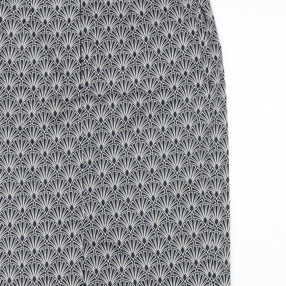 La Redoute Womens Blue Geometric Cotton Straight & Pencil Skirt Size 6 Zip