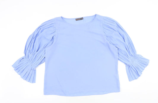 Womens UK Size L Preworn Blue Basic Blouse