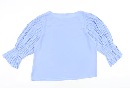 Womens UK Size L Preworn Blue Basic Blouse