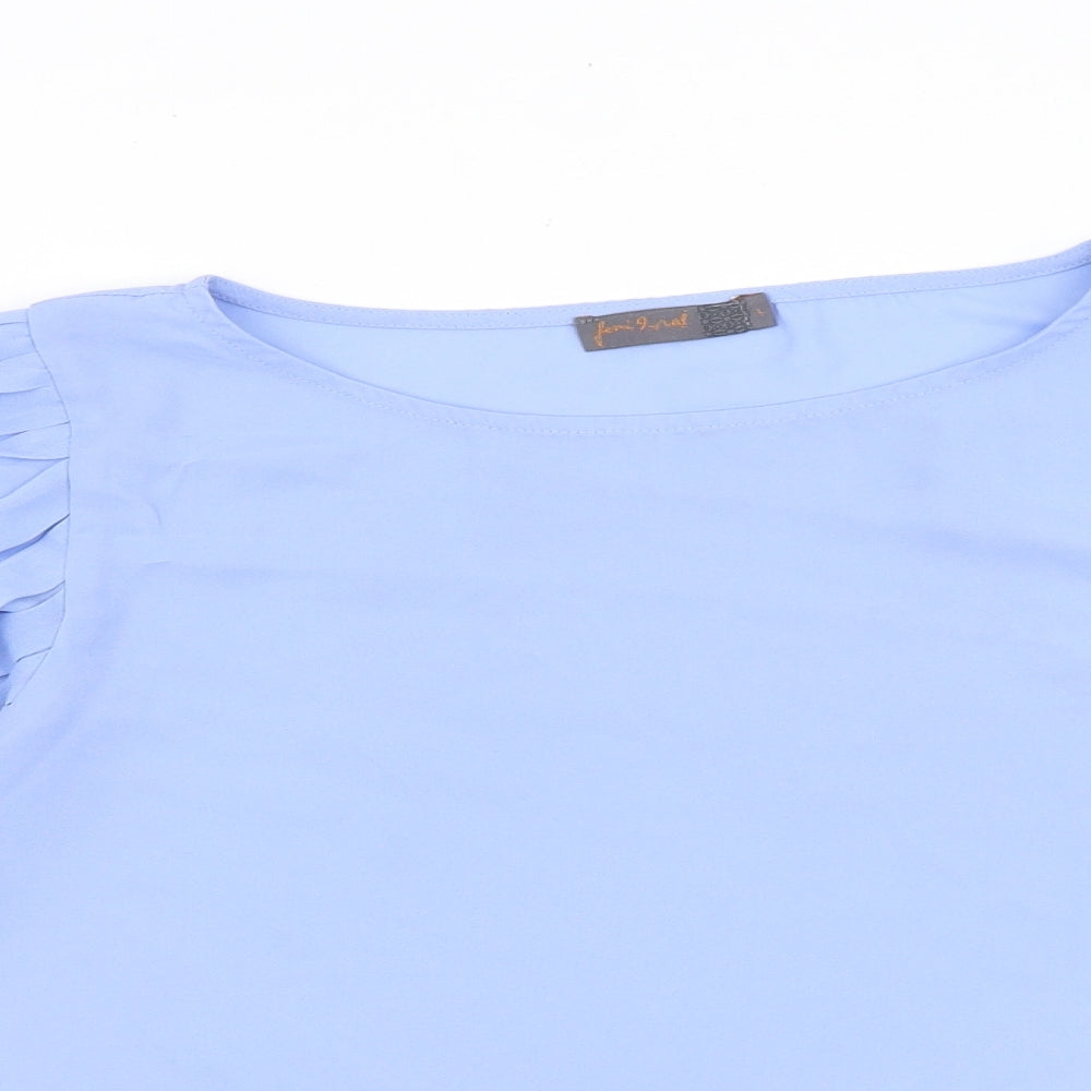 Womens UK Size L Preworn Blue Basic Blouse
