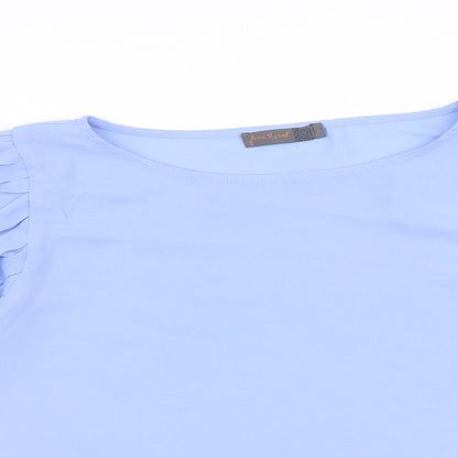 Womens UK Size L Preworn Blue Basic Blouse