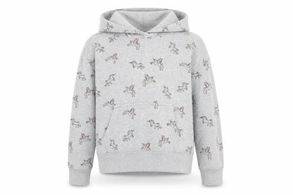 NEXT Girls Grey Geometric Cotton Pullover Hoodie Size 11 Years Pullover - Unicorn