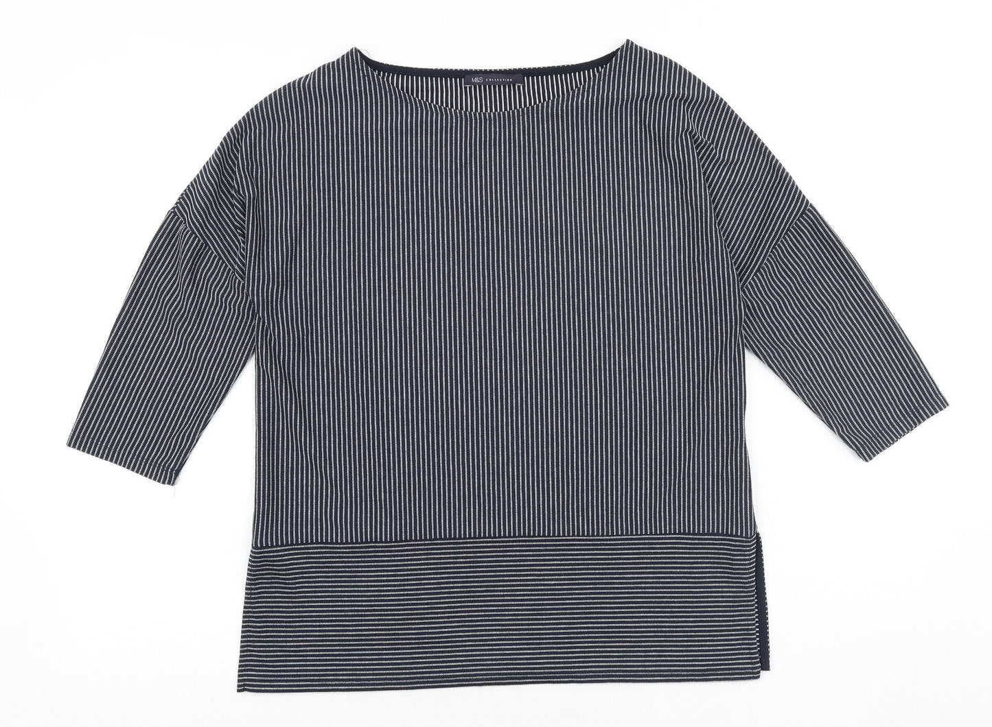Womens UK Size 10 Marks and Spencer Blue Basic Blouse