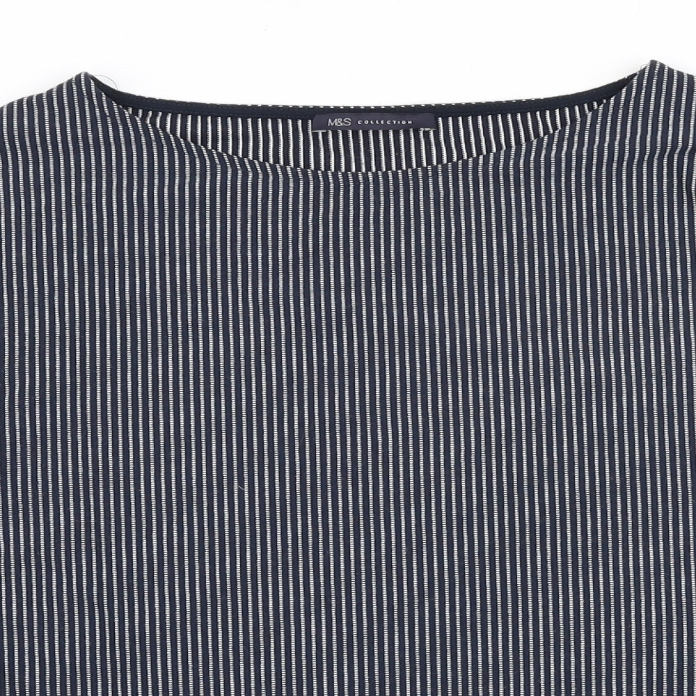 Womens UK Size 10 Marks and Spencer Blue Basic Blouse