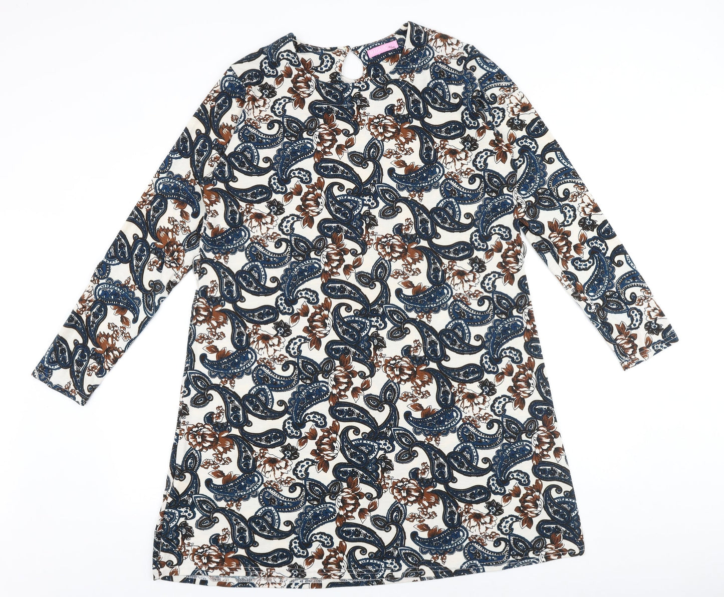 Radius Womens Multicoloured Paisley Cotton A-Line Size XL Round Neck Pullover