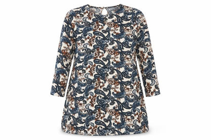 Radius Womens Multicoloured Paisley Cotton A-Line Size XL Round Neck Pullover