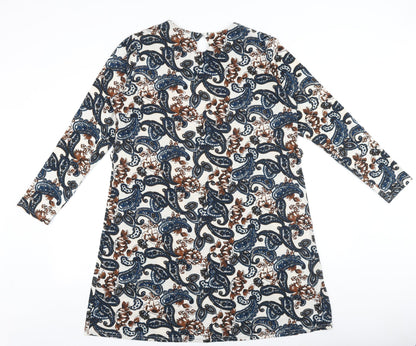 Radius Womens Multicoloured Paisley Cotton A-Line Size XL Round Neck Pullover