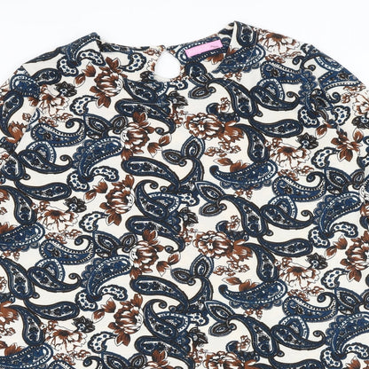 Radius Womens Multicoloured Paisley Cotton A-Line Size XL Round Neck Pullover