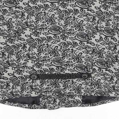 Gusta Tiona Womens Grey Floral Polyester Jacket Blazer Size L