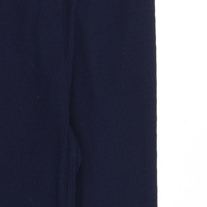 Warehouse Womens Blue Viscose Trousers Size 10 Regular Zip