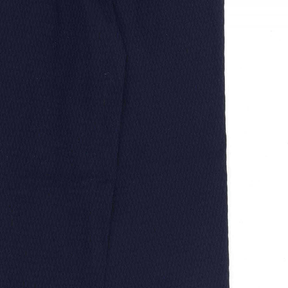 Warehouse Womens Blue Viscose Trousers Size 10 Regular Zip