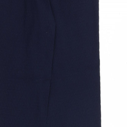 Warehouse Womens Blue Viscose Trousers Size 10 Regular Zip