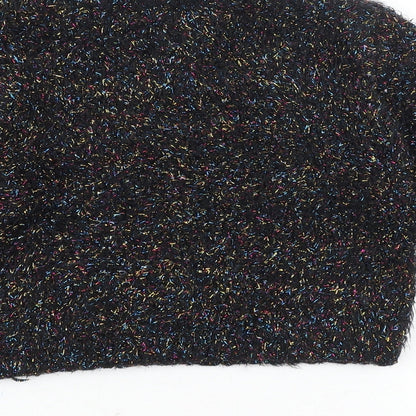 Miss Evie Girls Black Round Neck Polyamide Pullover Jumper Size 9-10 Years Pullover