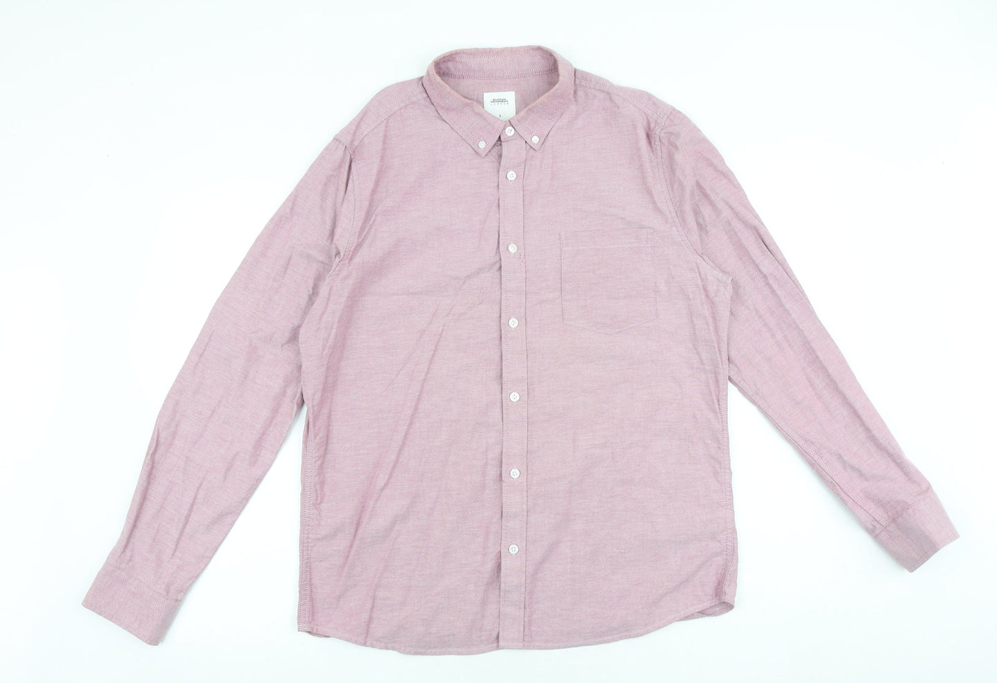 Mens UK Size L Burton Pink  Button-Up Long Sleeve Casual Shirt