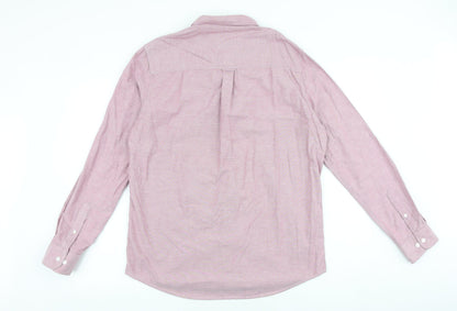 Mens UK Size L Burton Pink  Button-Up Long Sleeve Casual Shirt