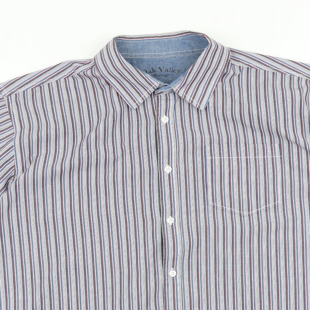 Mens UK Size L Oak valley Multicoloured  Button-Up Short Sleeve Casual Shirt