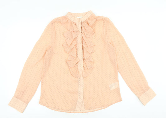 Womens UK Size 8 H&M Pink Basic Button-Up