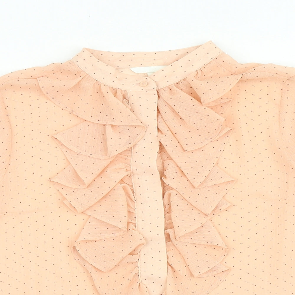 Womens UK Size 8 H&M Pink Basic Button-Up
