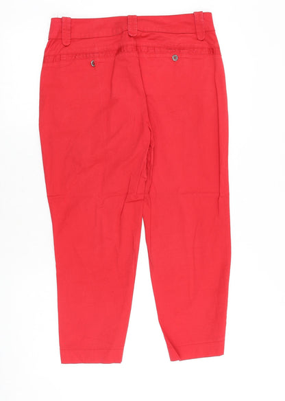 Paul & Shark Womens Red Polyester Trousers Size 32 in Regular Zip