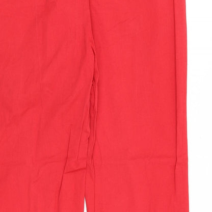 Paul & Shark Womens Red Polyester Trousers Size 32 in Regular Zip