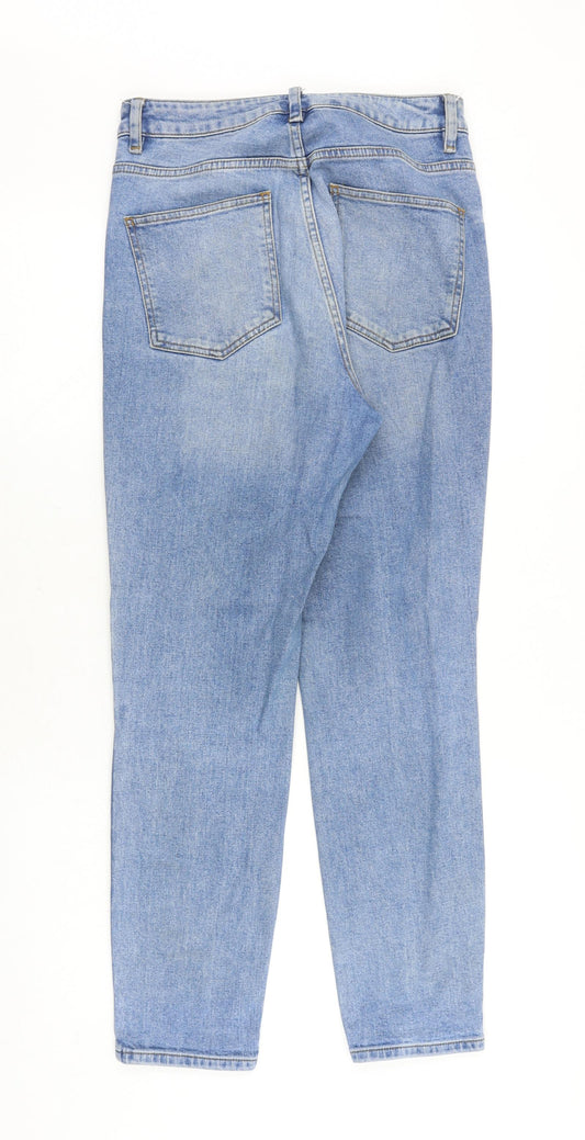 ASOS Womens Blue Cotton Straight Jeans Size 30 in Regular Zip