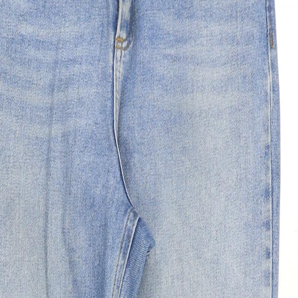 ASOS Womens Blue Cotton Straight Jeans Size 30 in Regular Zip
