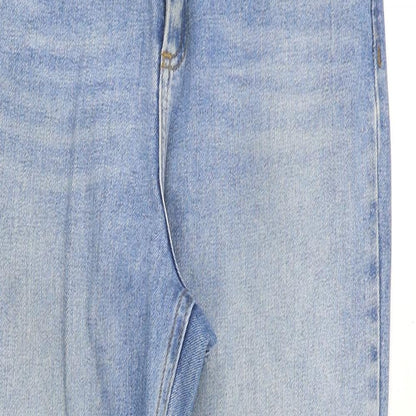 ASOS Womens Blue Cotton Straight Jeans Size 30 in Regular Zip