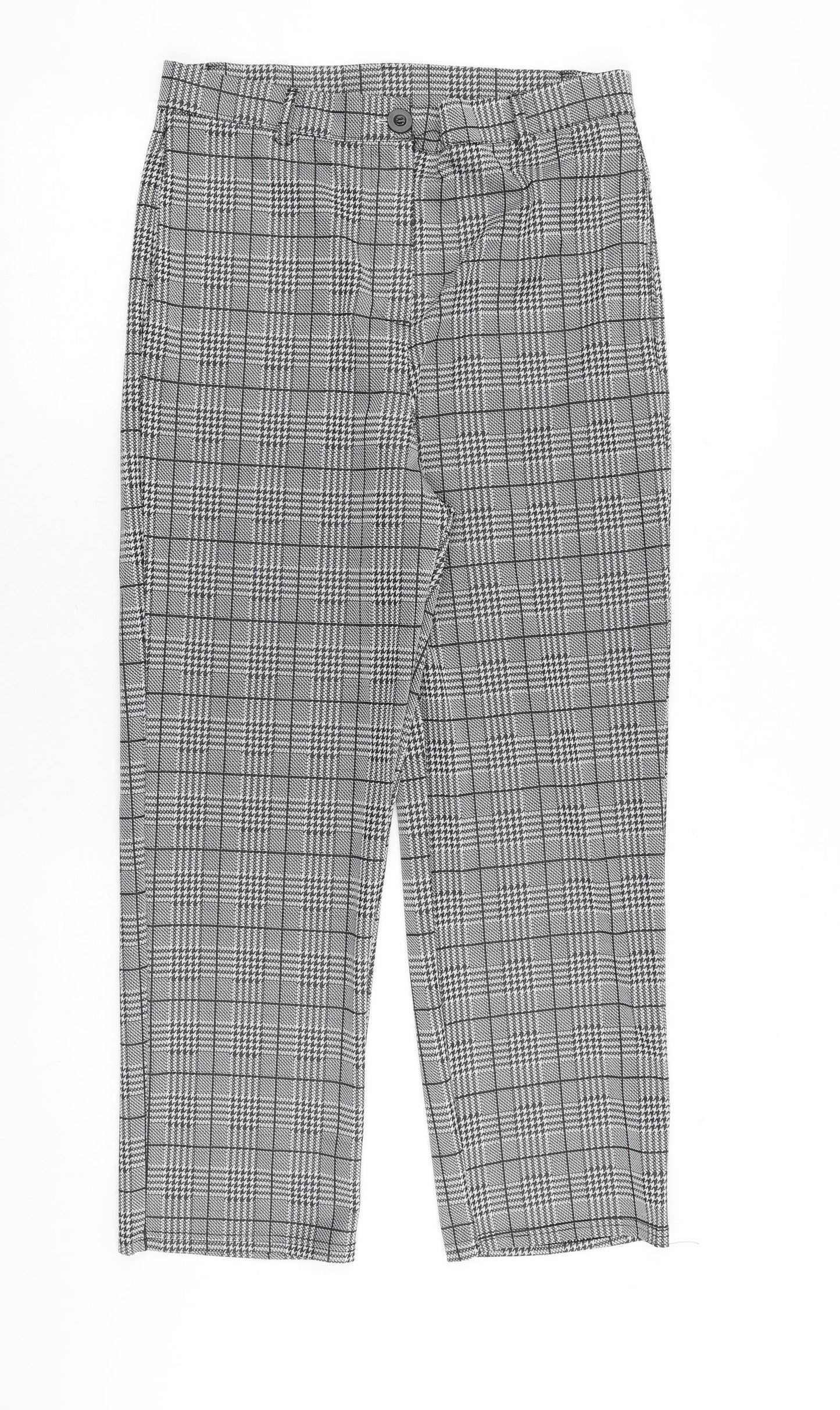 Womens UK Size L Preworn Regular Fit  Black Trousers