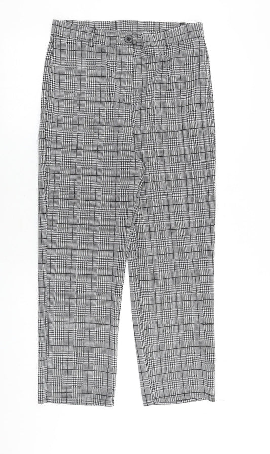 Womens UK Size L Preworn Regular Fit  Black Trousers