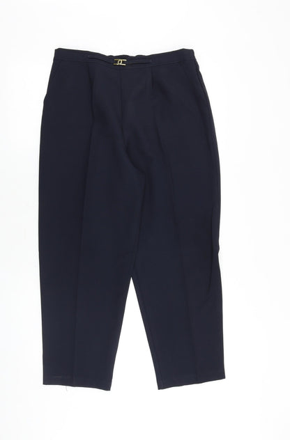 Classics Womens Blue Polyester Trousers Size 14 Regular