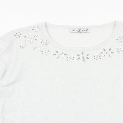 Womens UK Size L Mudflower Silver Pullover Jumper