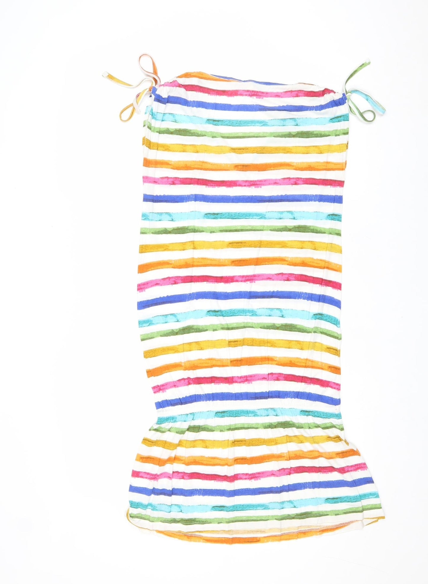 Pepe Jeans London Womens Multicoloured Striped Viscose Tank Dress Size XS V-Neck Pullover