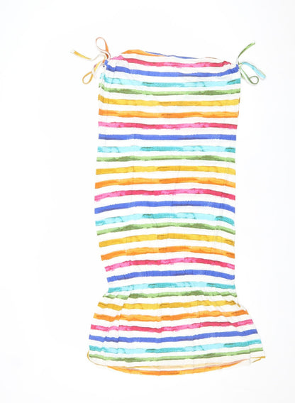 Pepe Jeans London Womens Multicoloured Striped Viscose Tank Dress Size XS V-Neck Pullover