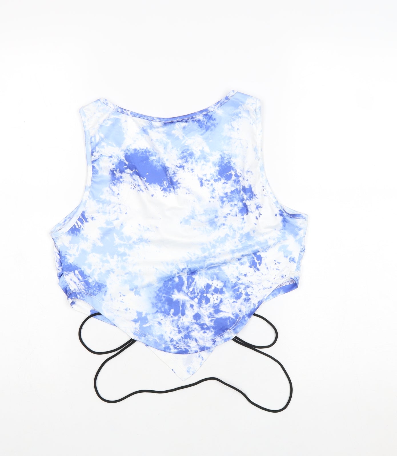 SheIn Womens Blue Geometric Polyester Cropped Tank Size XL Scoop Neck - Tie Dye