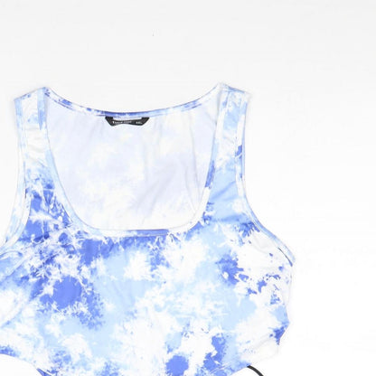 SheIn Womens Blue Geometric Polyester Cropped Tank Size XL Scoop Neck - Tie Dye