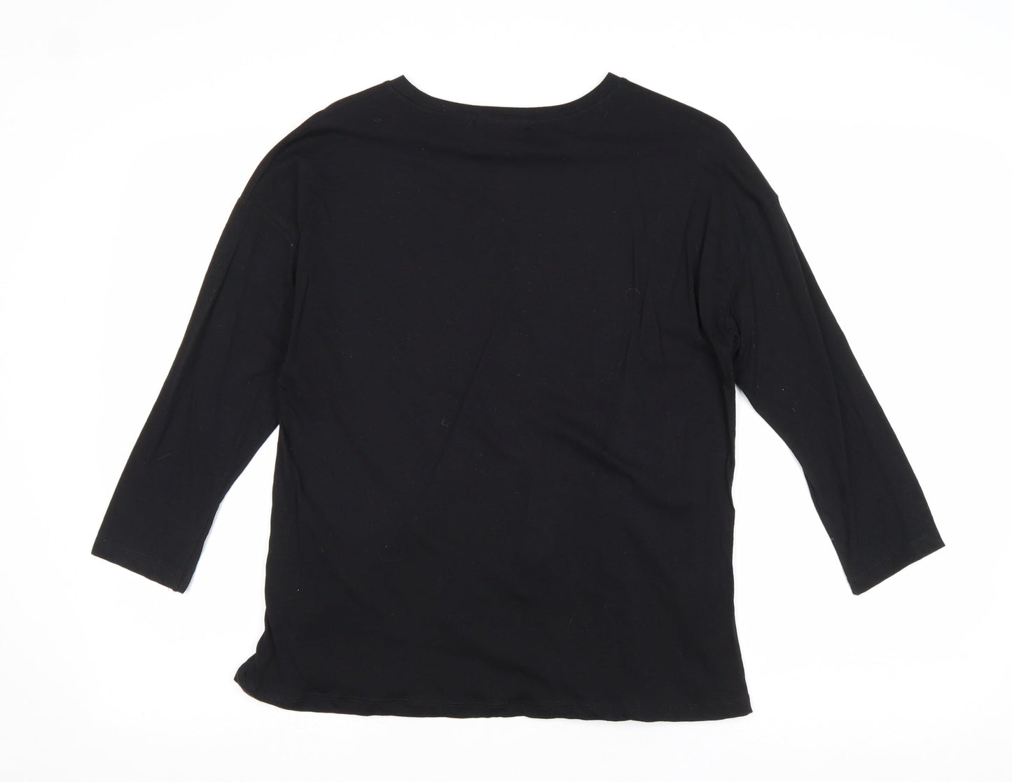 Womens UK Size L Stradivarius Black Basic T-Shirt