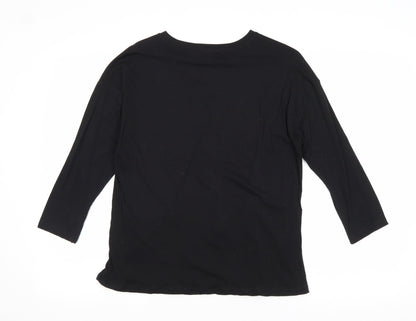 Womens UK Size L Stradivarius Black Basic T-Shirt