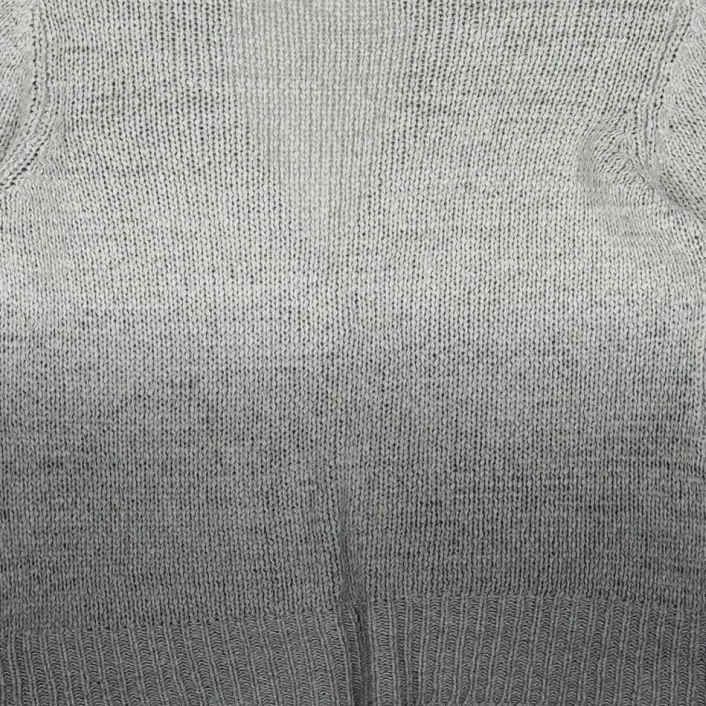 BHS Womens Grey Collared Acrylic Cardigan Jumper Size 8 - Ombré