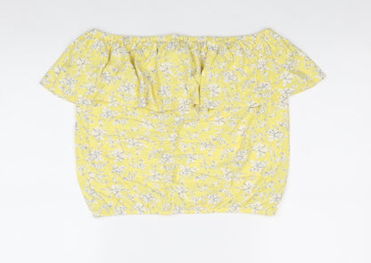 Womens UK Size 14 NEXT Yellow Basic Blouse