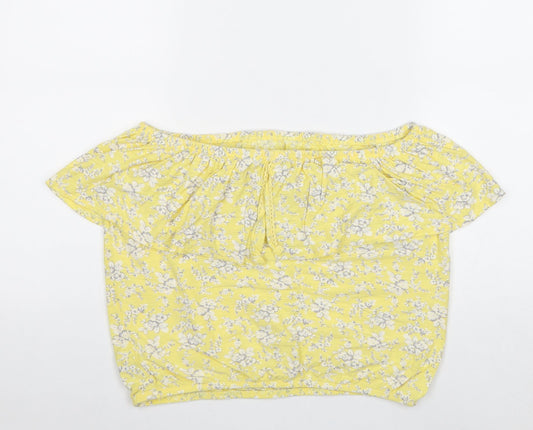 Womens UK Size 14 NEXT Yellow Basic Blouse