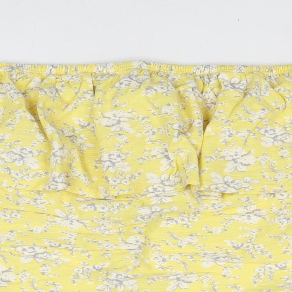 Womens UK Size 14 NEXT Yellow Basic Blouse