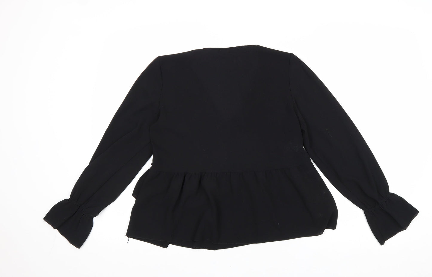 Boohoo Womens Beige Polyester Basic Blouse Size 10 V-Neck