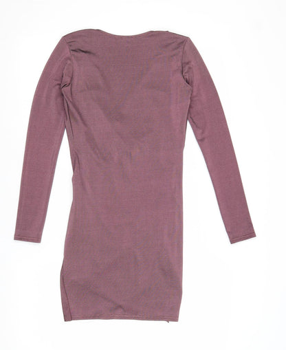 I SAW IT FIRST Womens Purple Polyester Pencil Dress Size 8 V-Neck Pullover