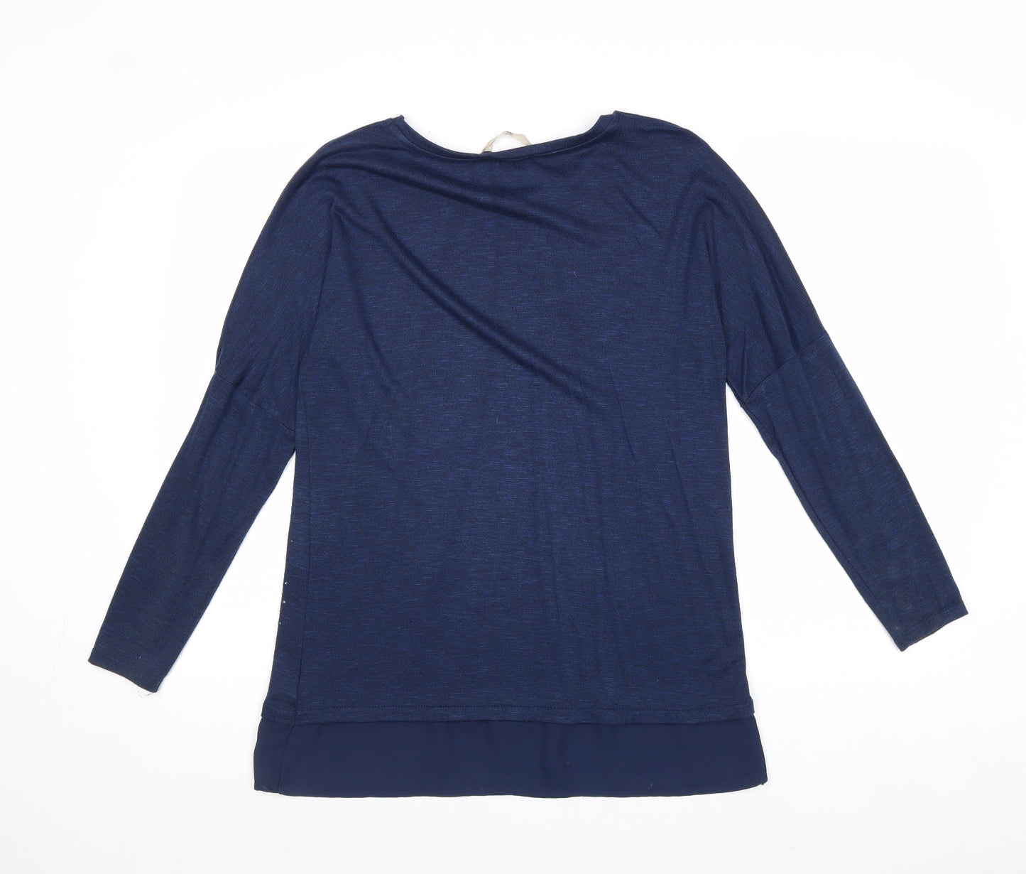 TU Womens Blue Boat Neck Viscose Pullover Jumper Size 10